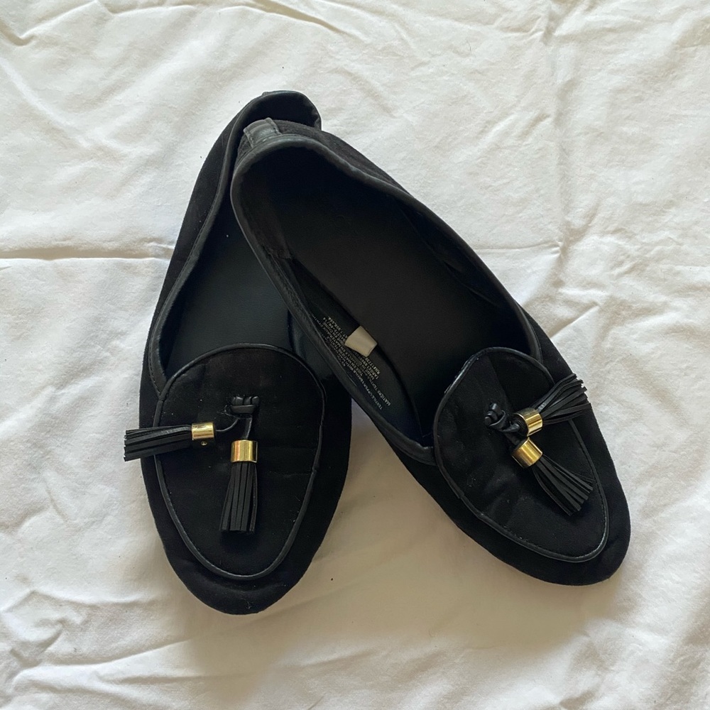 Faux Suede Black Loafers | Merona